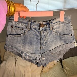 One teaspoon shorts Light Wash Denim Women's Cutoff Shorts - Casual Summer Style